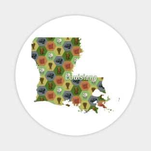 Louisiana State Map Board Games Magnet